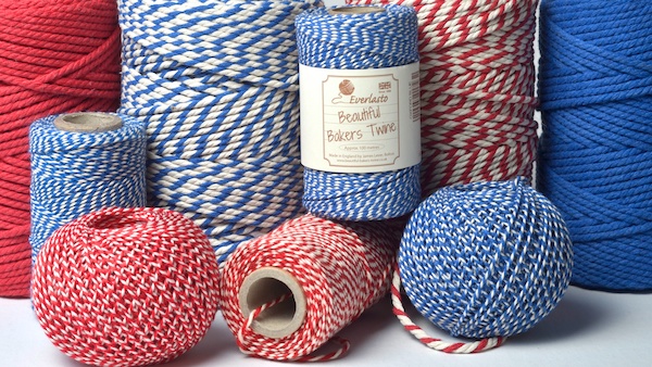 bakers twine in red and blue